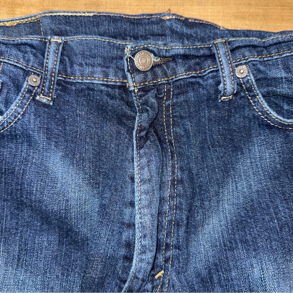 Mens Levis 505 36x34 Blue Jeans Straight Mid Rise Dark Wash - Picture 4 of 10